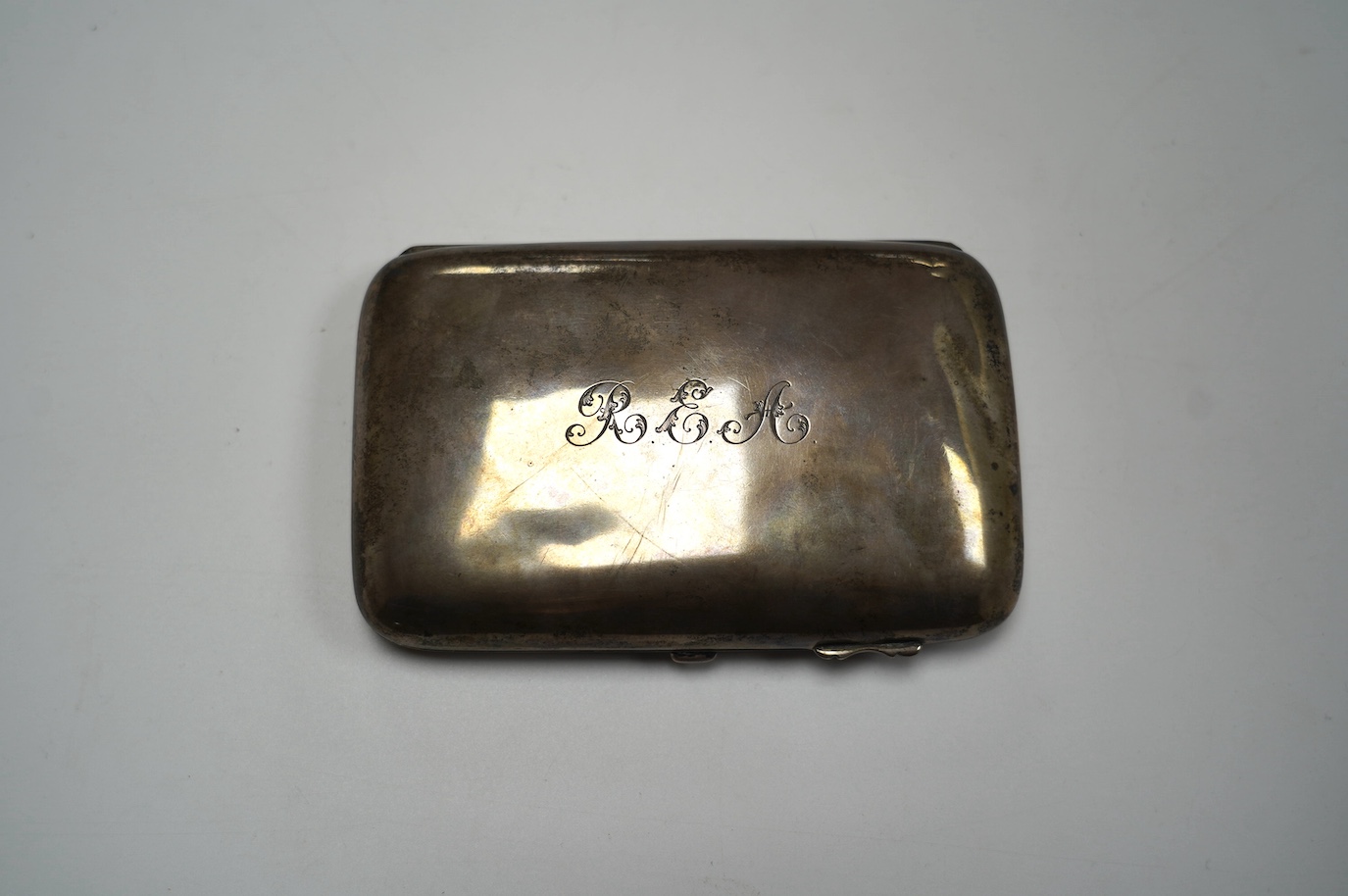 An Edwardian silver cigar case, Martin, Hall & Co, Chester, 1909, 13.8cm, 6.6oz. Condition - poor to fair